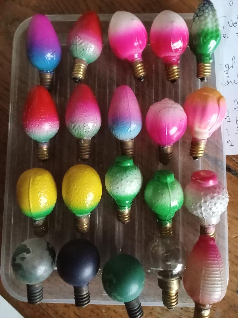 oude kerstlampjes brandend 5 volt japan opaline glas, Diversen, Kerst, Ophalen of Verzenden, Gebruikt