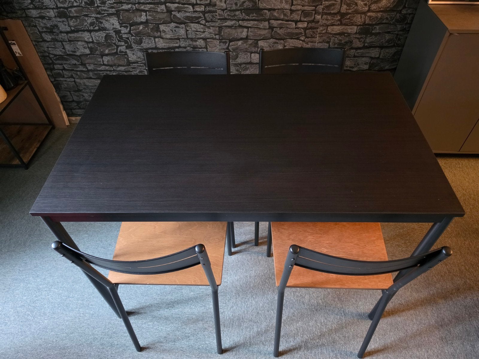 Eettafel met 4 stoelen, Ophalen, 100 tot 150 cm, 50 tot 100 cm, Zo goed als nieuw