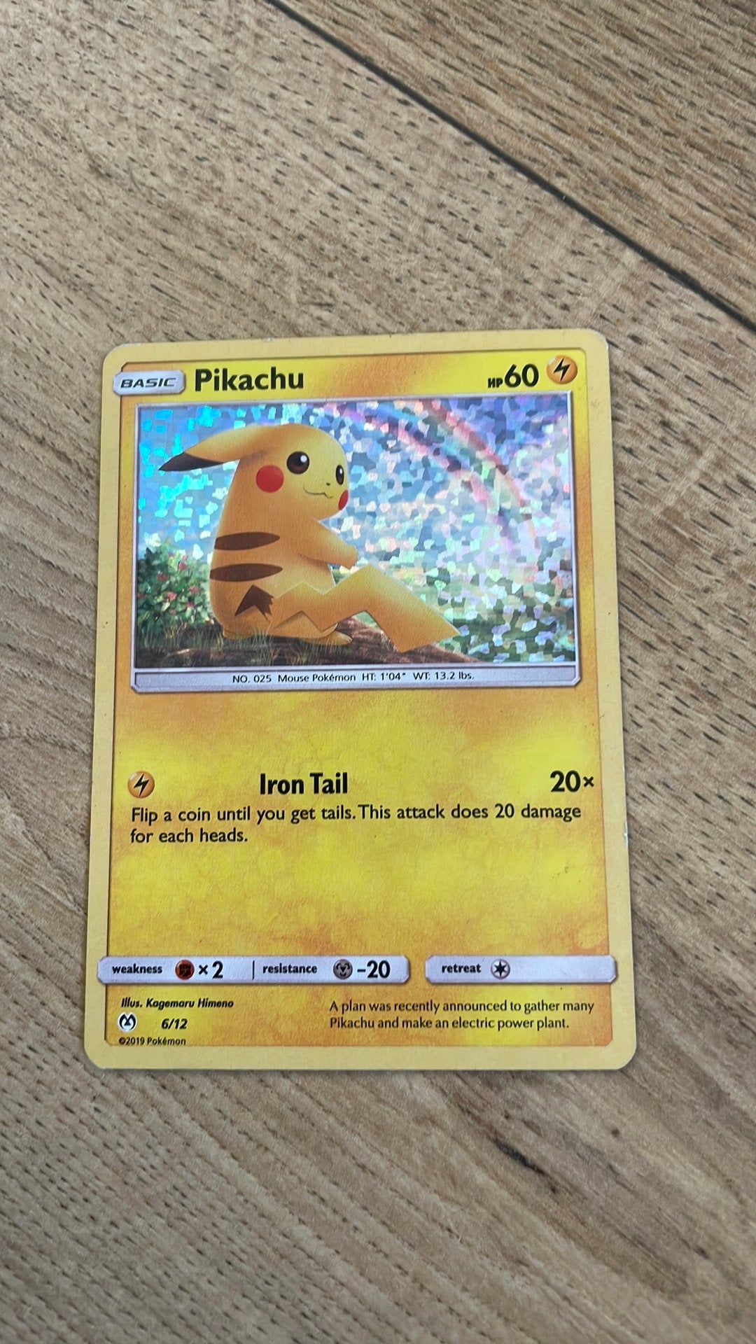 Pikachu 12/6 foil, Ophalen of Verzenden, Zo goed als nieuw, Losse kaart, Foil
