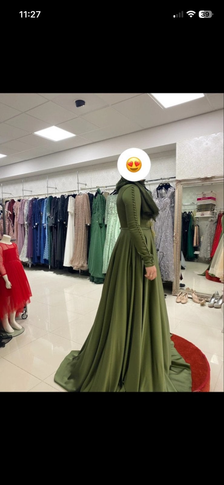 Prachtige olijfgroene trouwjurk/galajurk maat 38, Ophalen of Verzenden, Zo goed als nieuw, Groen, Trouwjurk