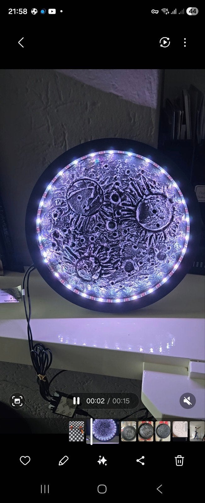 Unieke Maanlamp met LED Strips - Sfeervolle Verlichting, Ophalen of Verzenden, Nieuw