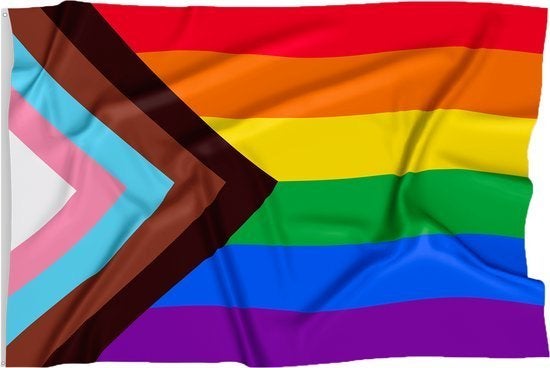 Regenboog Progress vlag 90 x 150 cm, Ophalen of Verzenden, Nieuw