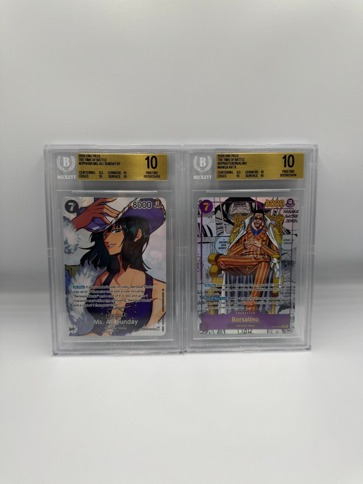 One Piece OP16 Ms. All Sunday SP & Borsalino Manga BGS 10, Ophalen of Verzenden, Nieuw, Losse kaart
