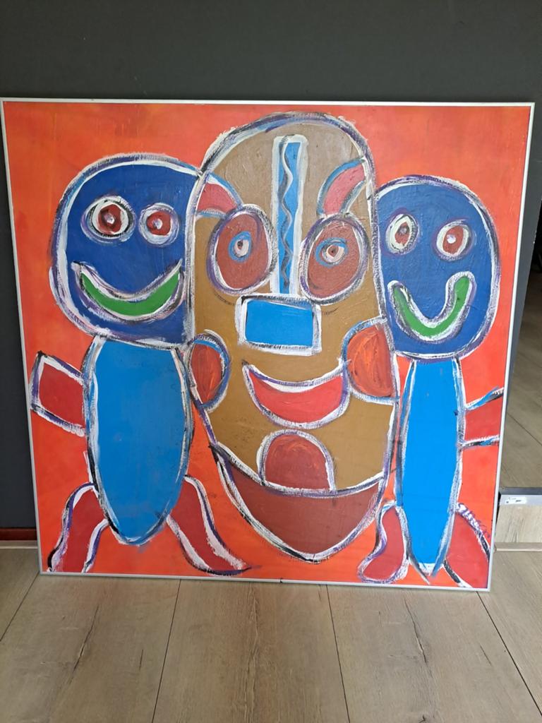 CoBra stijl schilderij S.van Riet Kunst & Co, Ophalen