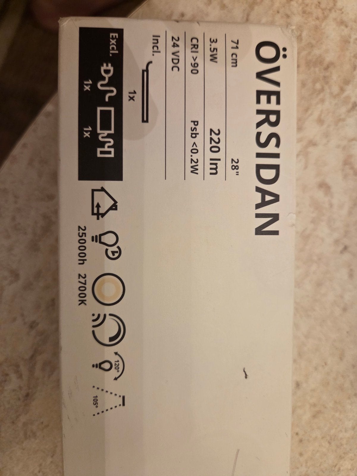 IKEA ÖVERSIDAN LED-verlichting 71 cm, 2700K, Ophalen of Verzenden, Nieuw