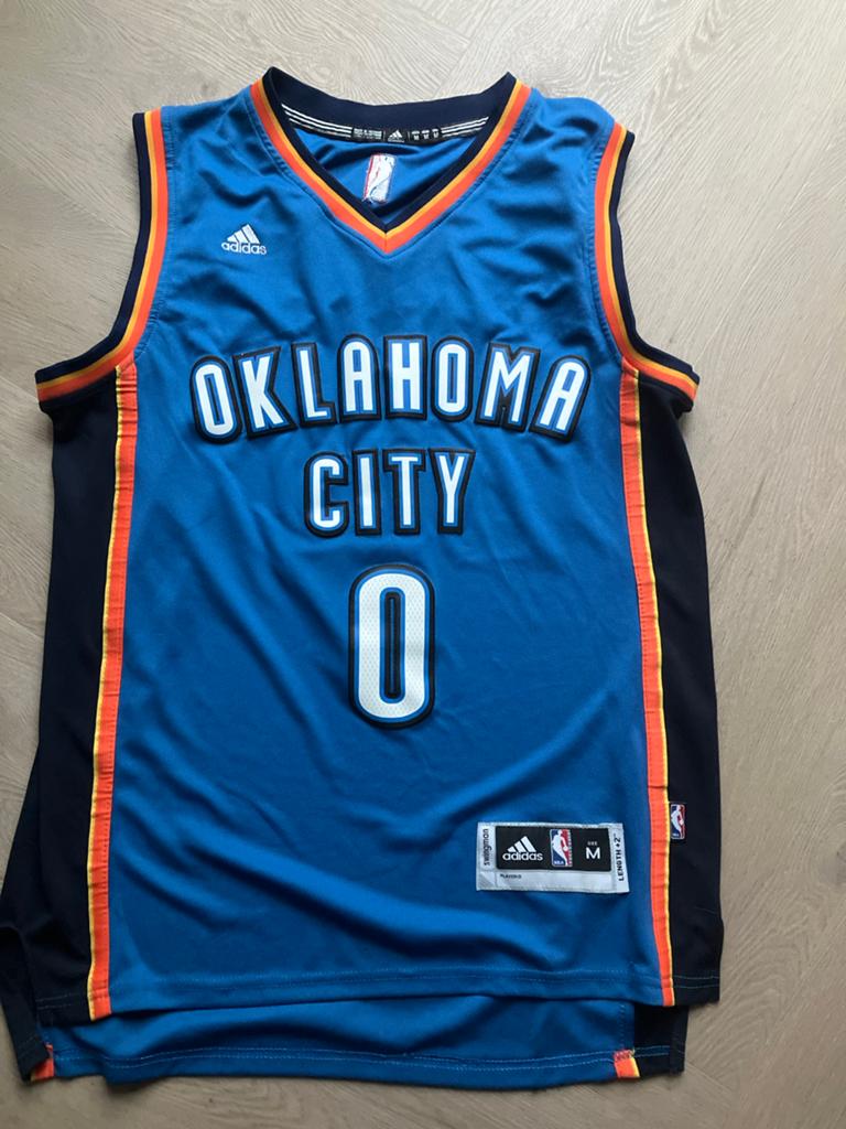 Adidas NBA Oklahoma City Thunder Westbrook #0 shirt, Maat 38/40 (M), Blauw, Overige typen, Ophalen of Verzenden