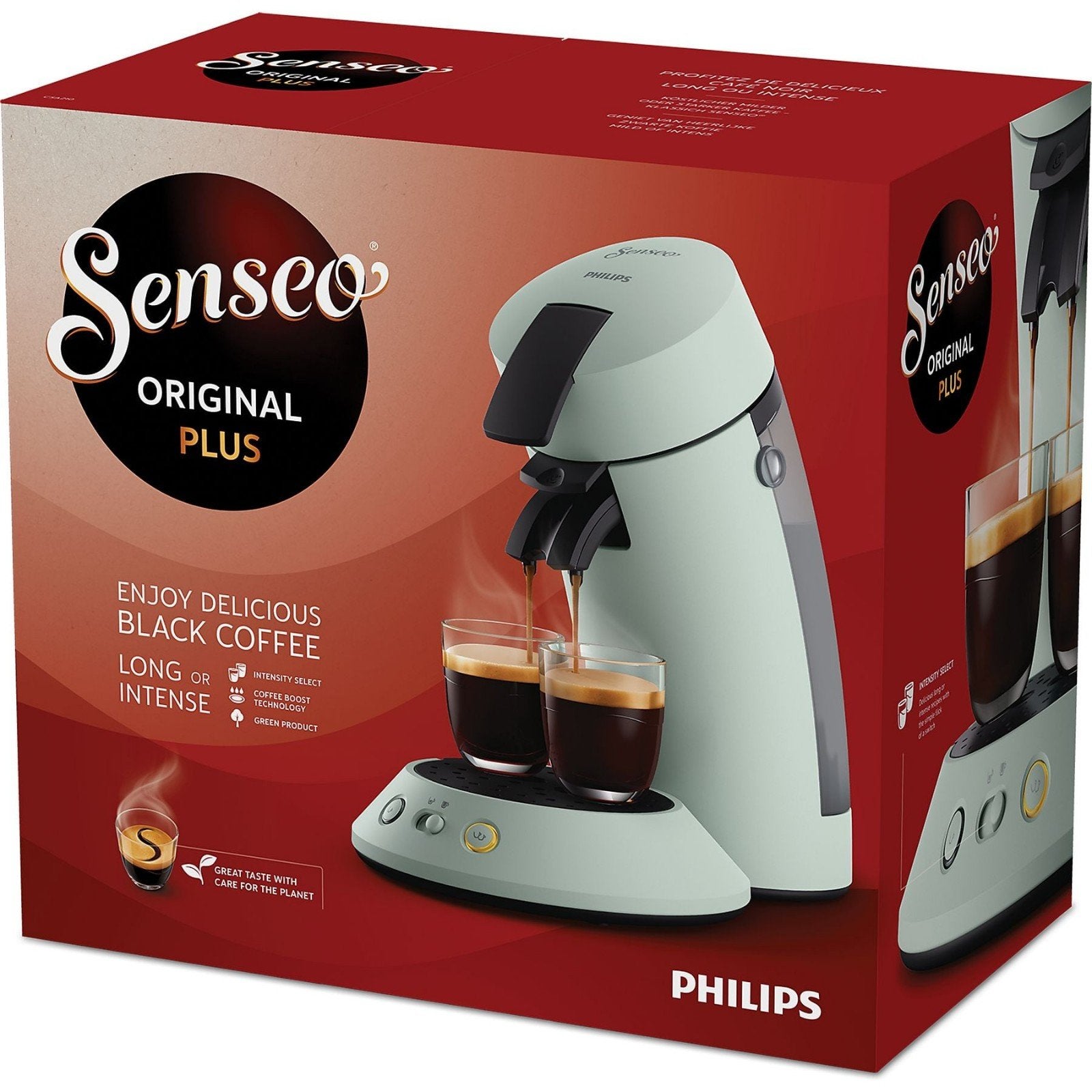 PHILIPS SENSEO Original Plus CSA210/20, Ophalen, 2 tot 4 kopjes, Koffiepads en cups, Afneembaar waterreservoir