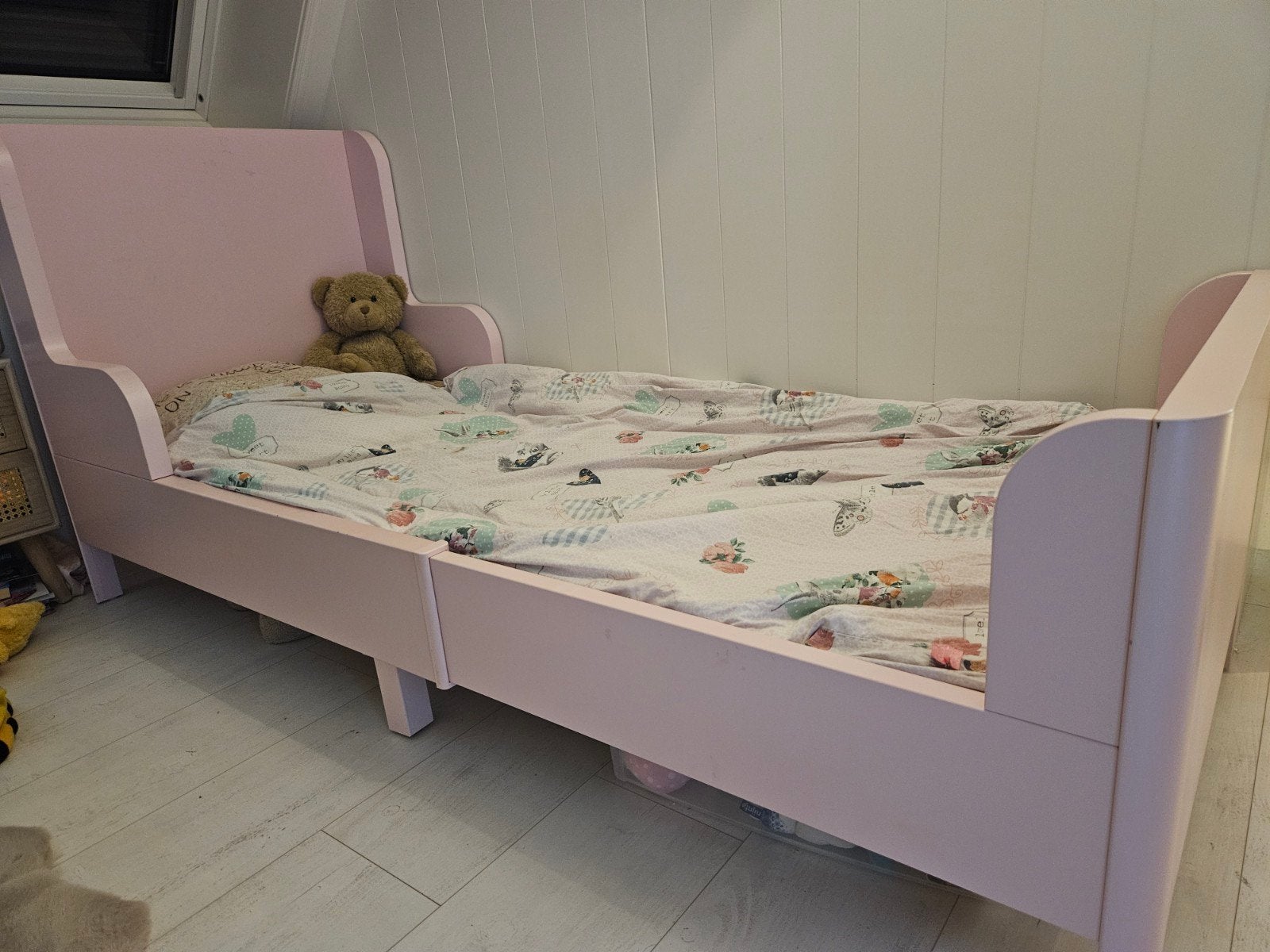 Ikea Busunge meegroeibed 80x200 - Roze, Ophalen, 80 cm, 200 cm, Hout