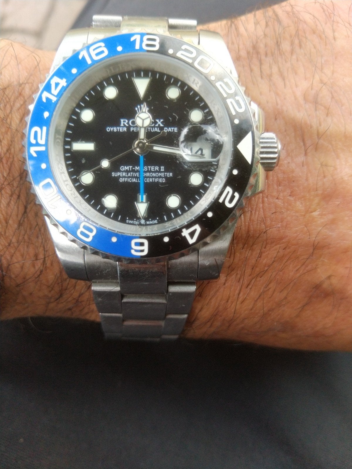Rolex Gmt batman, Sieraden, Tassen en Uiterlijk, Horloges | Heren, Ophalen of Verzenden, Zo goed als nieuw, Staal, Rolex