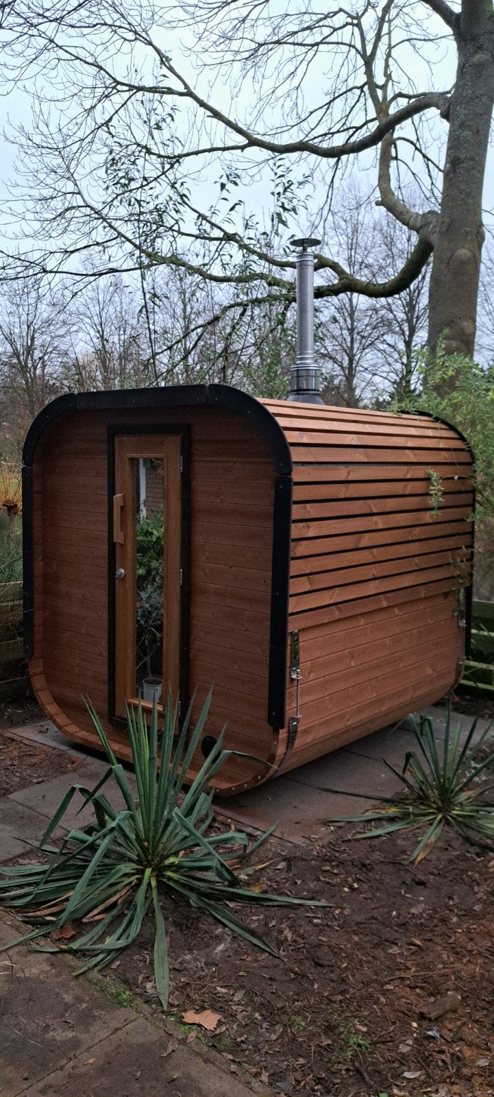 Quattrö (panorama) sauna 205 cm uit duurzaam thermohout, Sport en Fitness, Sauna, Ophalen, Fins of Traditioneel, Wellnessandgarden