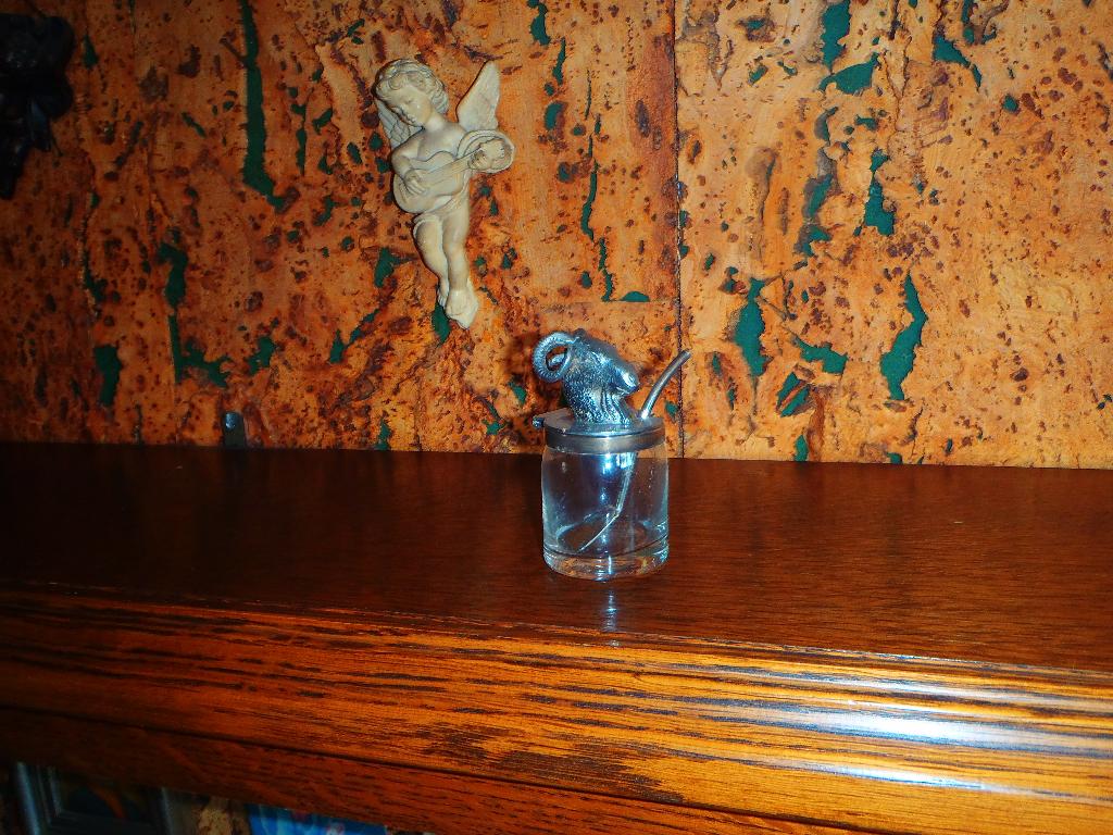 Oud moster potje met Tinnen Ram en lepel., Antiek en Kunst, Antiek | Tin, Ophalen of Verzenden