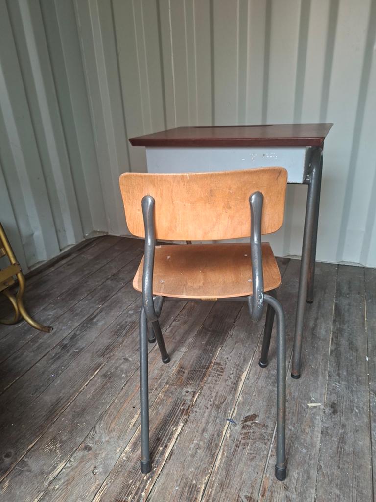 Vintage schoolbank met klep - gratis af te halen, Ophalen