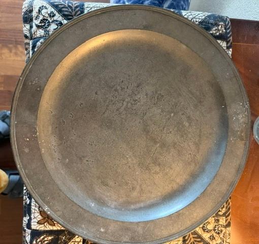 Groot 38 cm Tinnen Bord-schaal/schotel nr  30d jdu, Ophalen of Verzenden