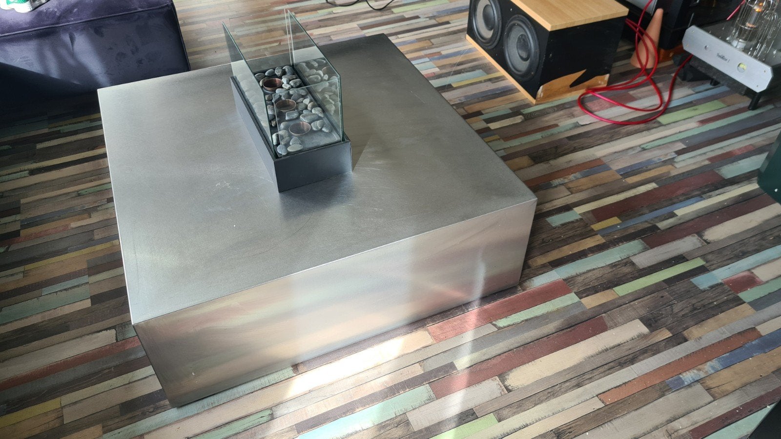 RVS Salontafel - Moderne Uitstraling, Ophalen, Gebruikt, Vierkant, Metaal