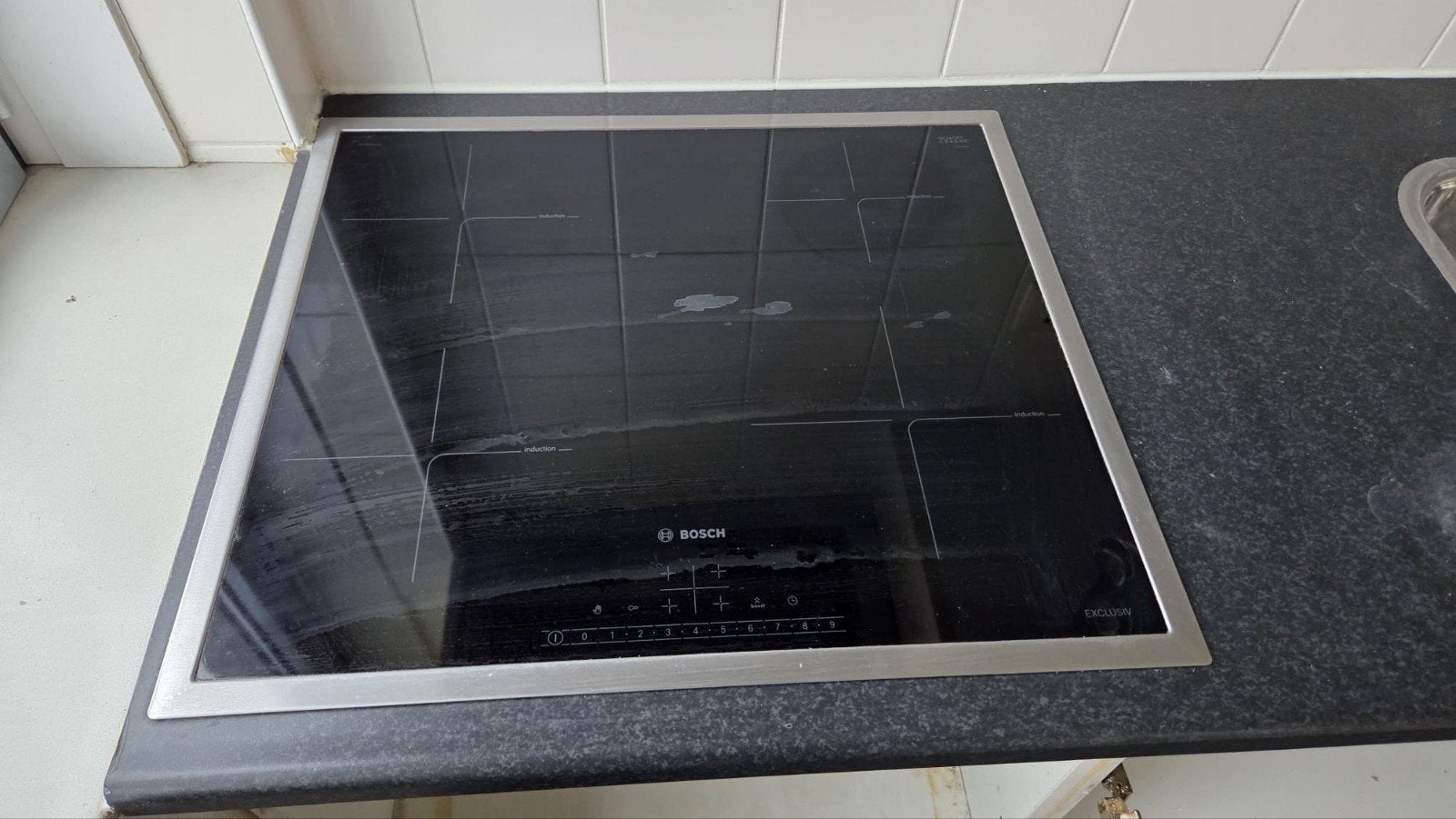 Bosch Inductiekookplaat, Witgoed en Apparatuur, Ophalen, 4 kookzones, Zo goed als nieuw, Inbouw