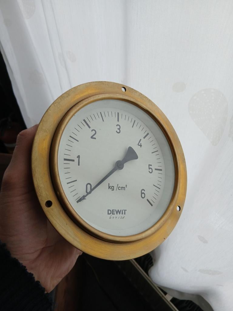 Manometer 0 tot 6 oliedruk sleepboot opduwer schip, Ophalen of Verzenden, Zo goed als nieuw