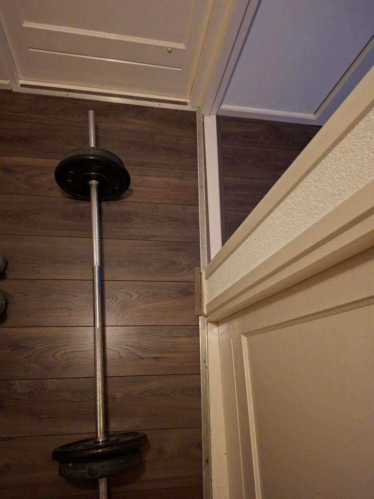 Fitness stang met gewichten, Sport en Fitness, Fitnessmaterialen, Ophalen of Verzenden