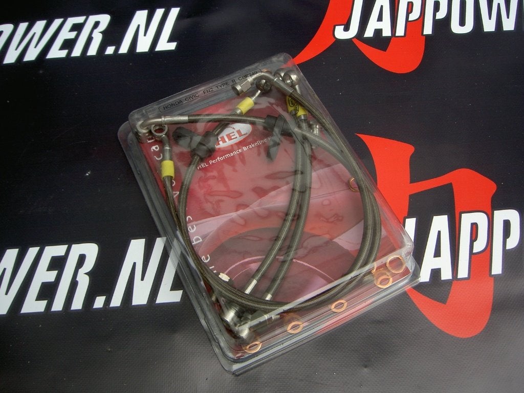 Hel gevlochten remleiding set - Honda Civic Type-R FN2
