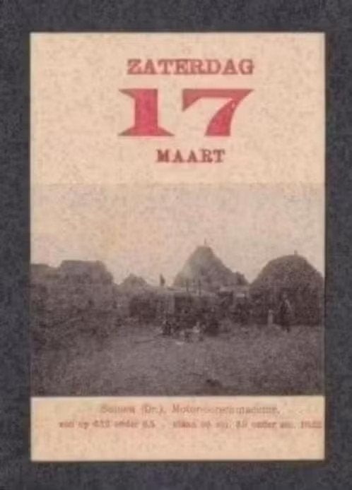 Kalenderplaatje Buinen Drenthe Motordorsmachine 1910., Verzamelen, Ophalen of Verzenden, Zo goed als nieuw