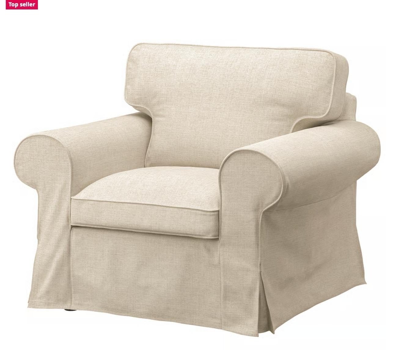 Ikea Ektorp stoel met twee hoezen (wit & grijs), Huis en Inrichting, Ophalen, Gebruikt, Wit, Eén