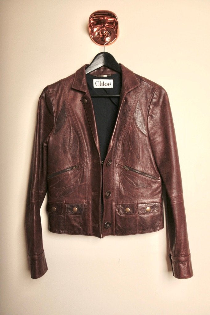 CHLOÉ Een zeer exclusief leer jasje Mt38 Winkelprijs €4000,-, Maat 38/40 (M), Bruin, Chloé, Nieuw