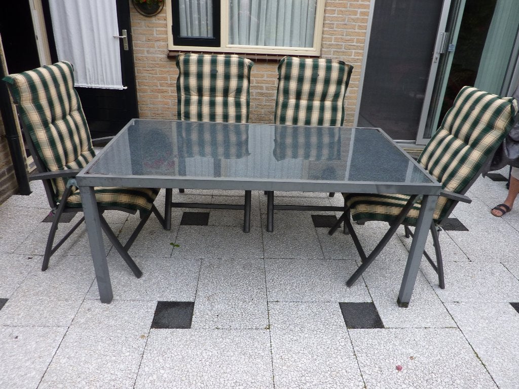 Complete Tuin Camping set, Ophalen, 4 zitplaatsen, Gebruikt, Aluminium