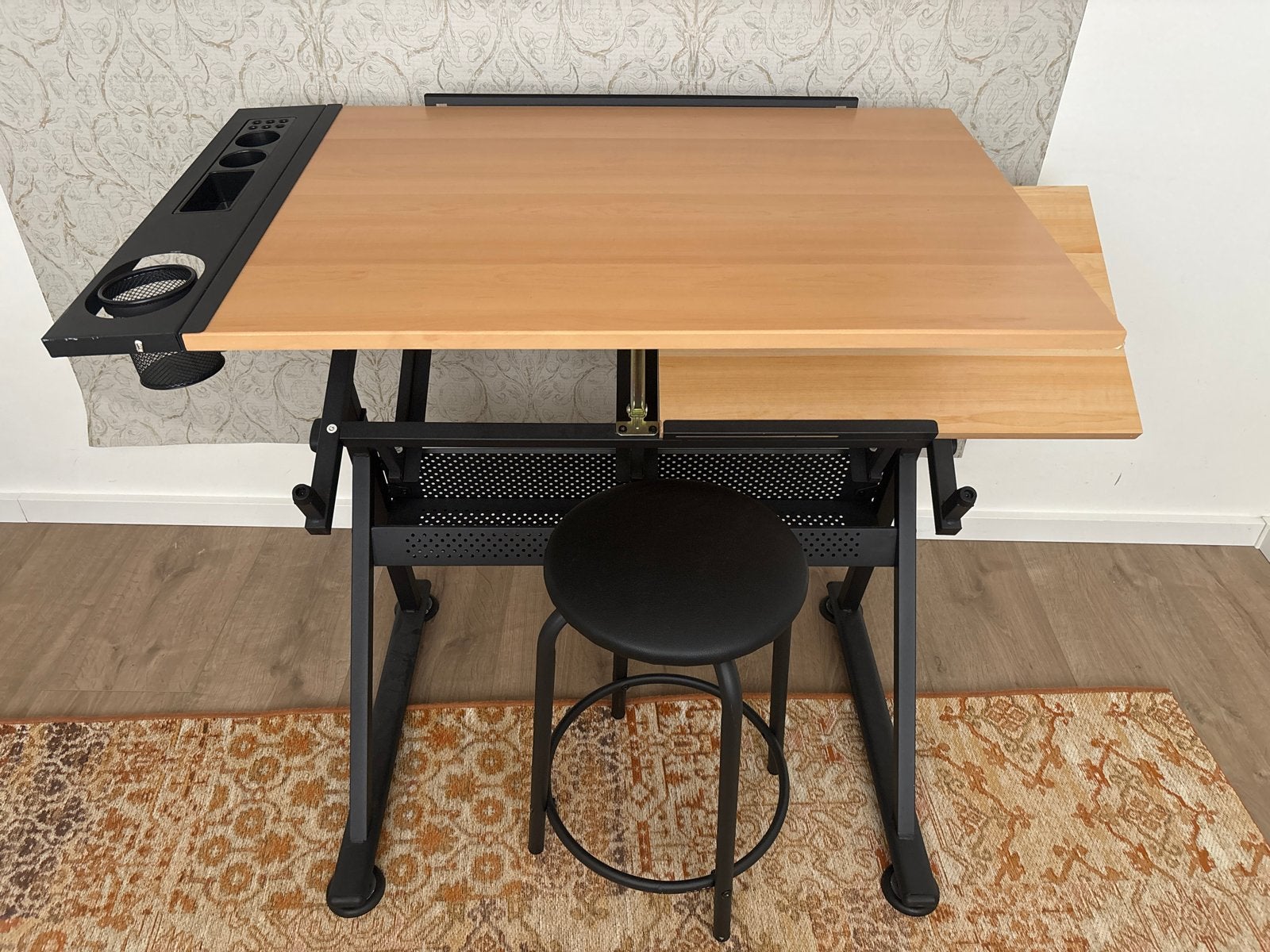 Tekentafel met krukje - Ideaal voor hobby en studie, Doe-het-zelf en Verbouw, Tekentafels, Ophalen, Gebruikt, Minder dan 130 cm