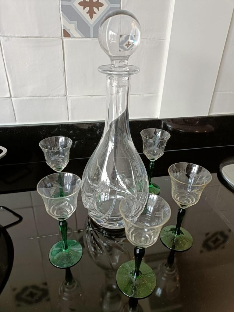 Karaf met glaasjes, Antiek en Kunst, Antiek | Glas en Kristal, Ophalen