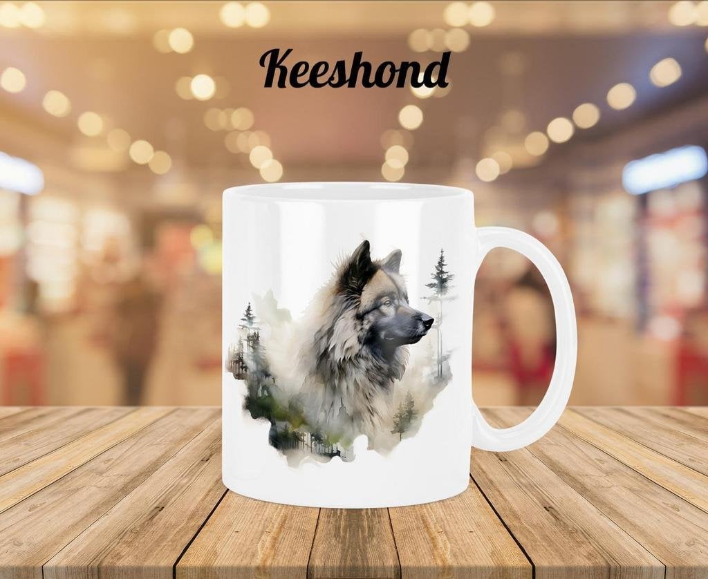 Keeshond profiel mok, Verzenden, Nieuw, Overige stijlen, Kop(pen) en/of Schotel(s)