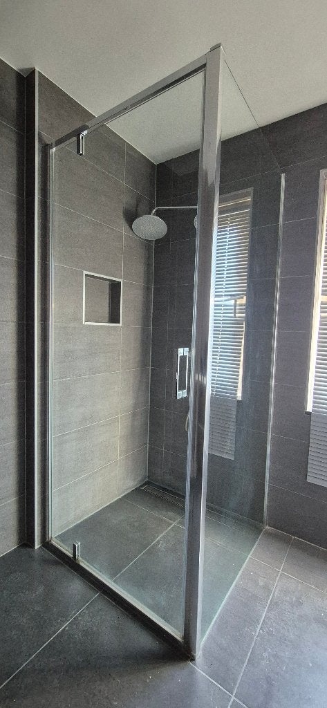 Douchedeur met zijwand (90 x 90 x200), Ophalen, Zo goed als nieuw, Glas, Douche