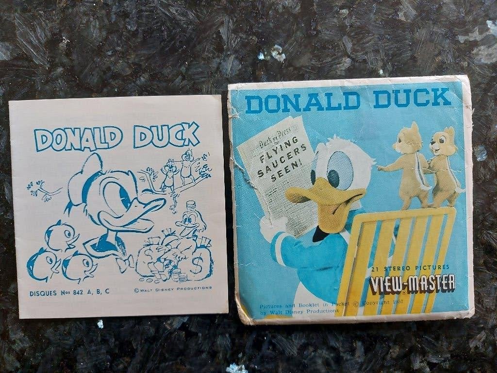 View-master plaatjes Donald Duck 1957, Ophalen of Verzenden, Gebruikt