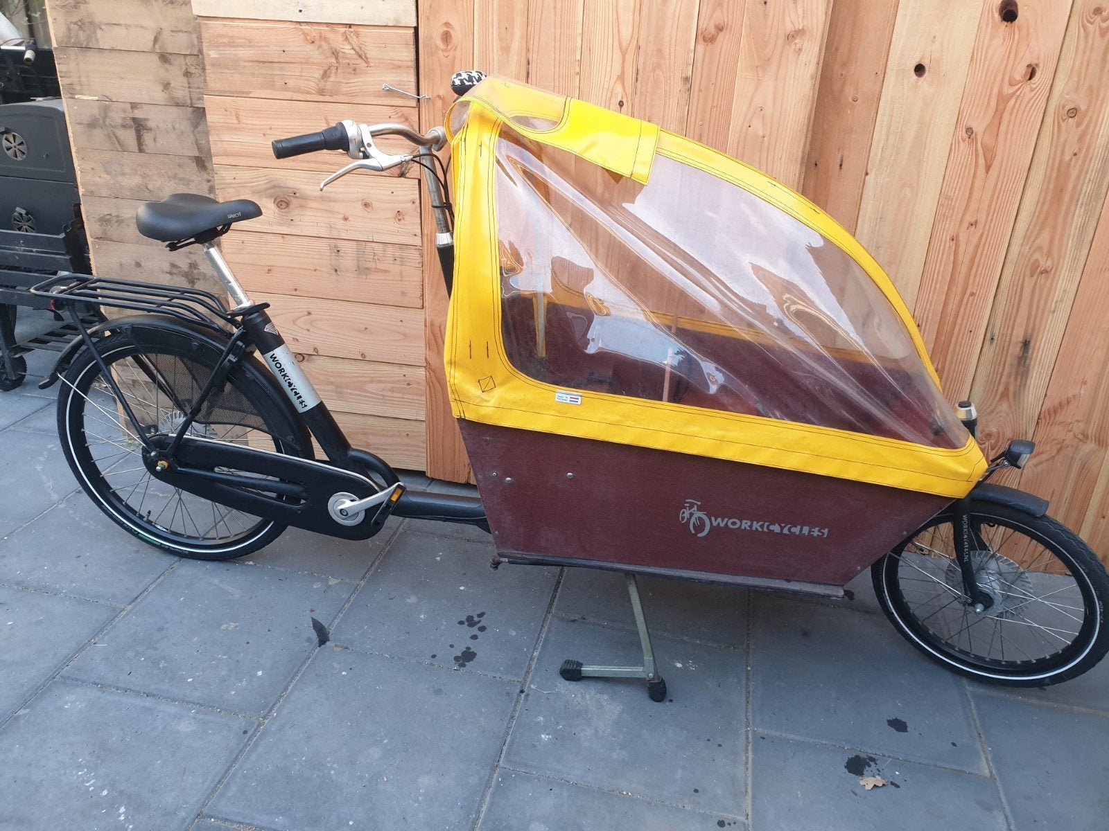 mooie bakfiets met huif en 8 versnellingen, Overige merken, Huif, 3 kinderen, Ophalen of Verzenden