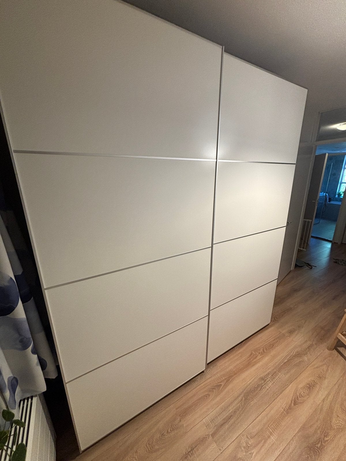 Twee mat witte IKEA PAX schuifdeuren met soft-close, Ophalen, Overige materialen, Gebruikt, 200 cm of meer