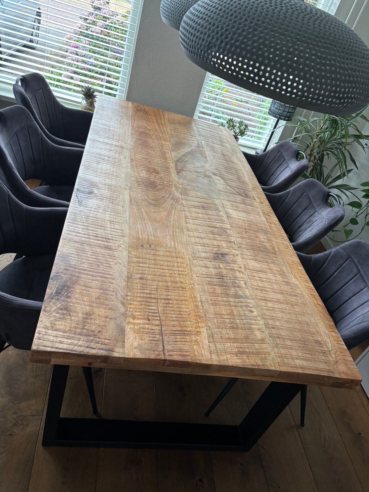 Eettafel en salontafel mangohout zo goed als nieuw, Ophalen, 200 cm of meer, 50 tot 100 cm, Zo goed als nieuw