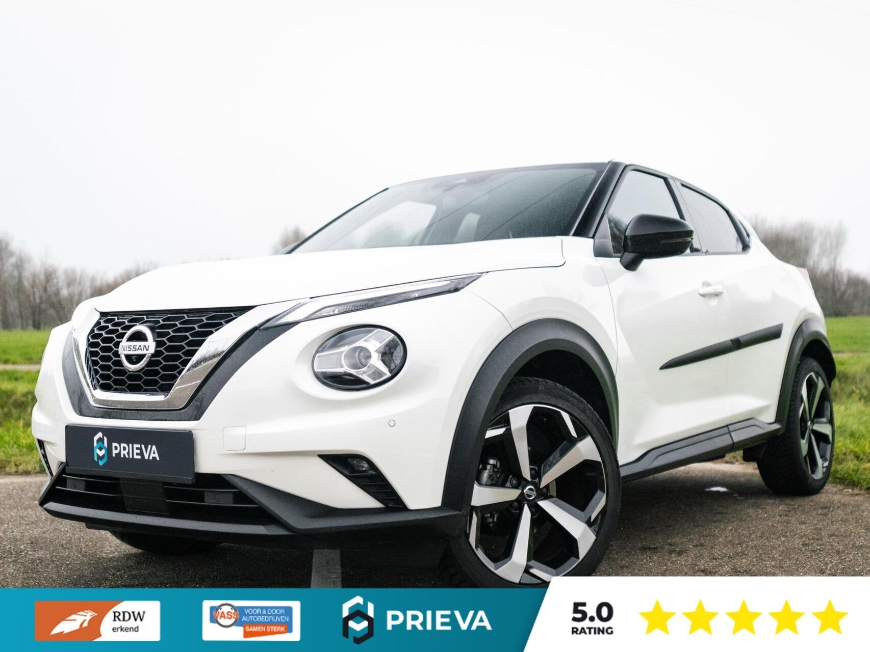 Nissan Juke 1.0 Tekna Plus Bose Pack – Luxe, sportief en z, Auto's, Nissan, Voorwielaandrijving, Gebruikt, Zwart, Leder en Stof