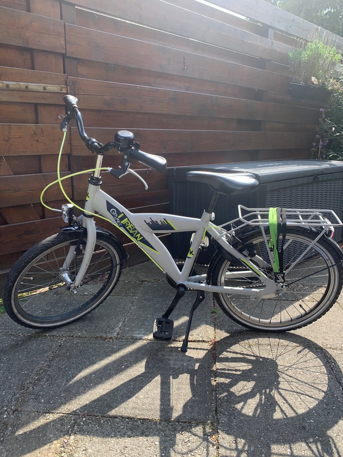Urban grunge kinderfiets grijs/groen 20 inch, Fietsen en Brommers, Ophalen, Terugtraprem, Gebruikt, Handrem
