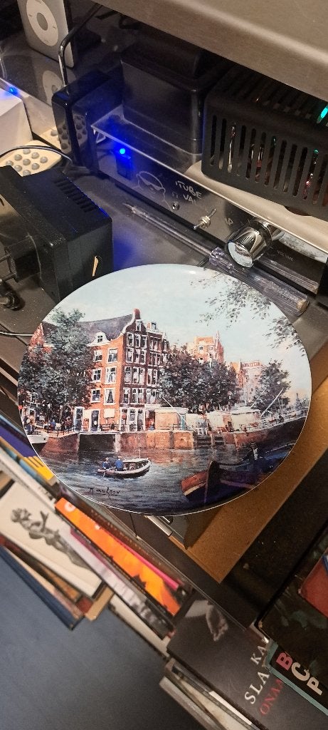 Wandbord "Waar het Singel Amsterdam uitstroomt"(Z257-1119), Ophalen of Verzenden, Zo goed als nieuw