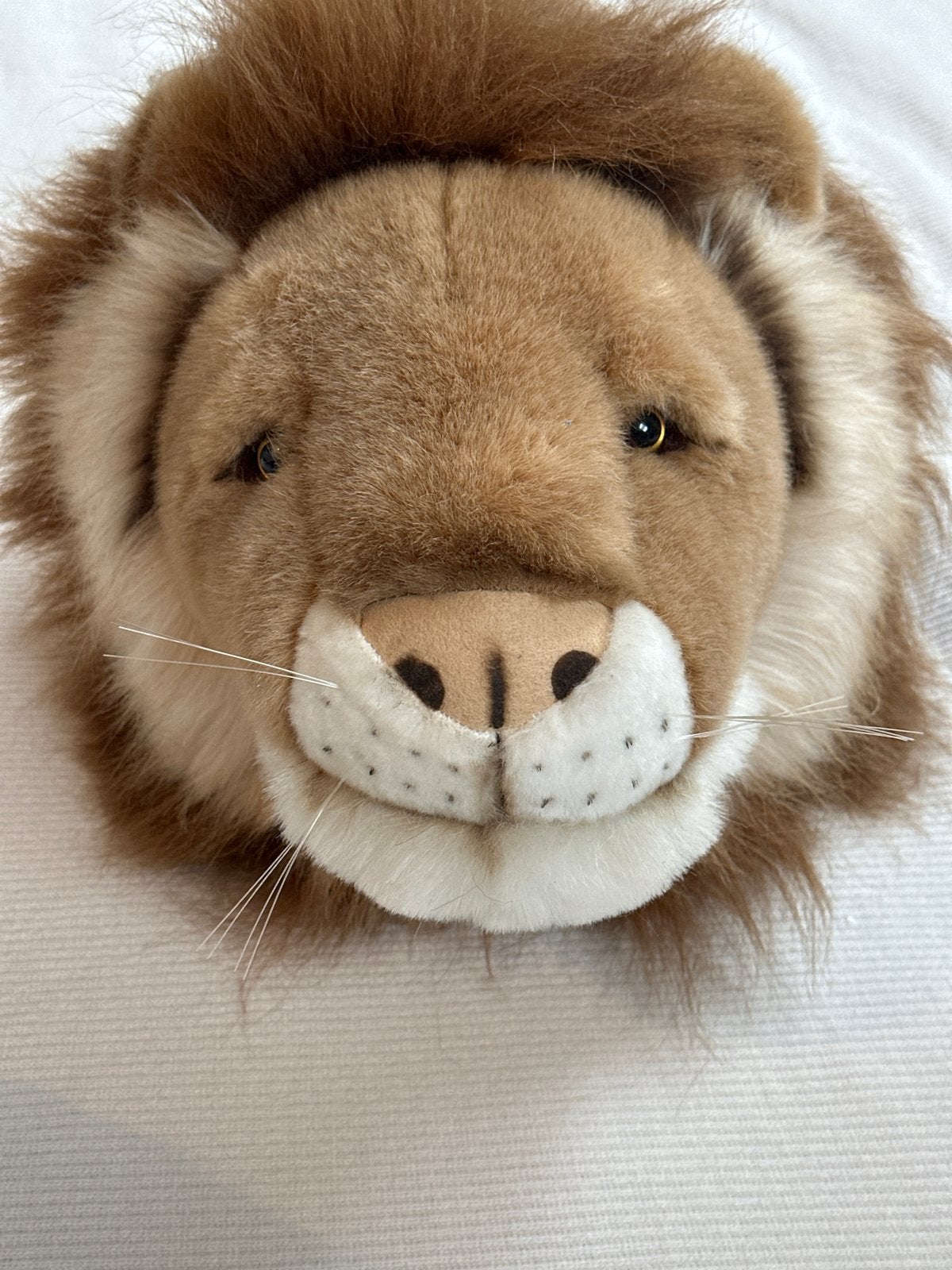 Leuke pluche leeuwenkop - decoratie of speelgoed, Ophalen of Verzenden, Zo goed als nieuw, Middelgroot (20 tot 80 cm), Leeuw