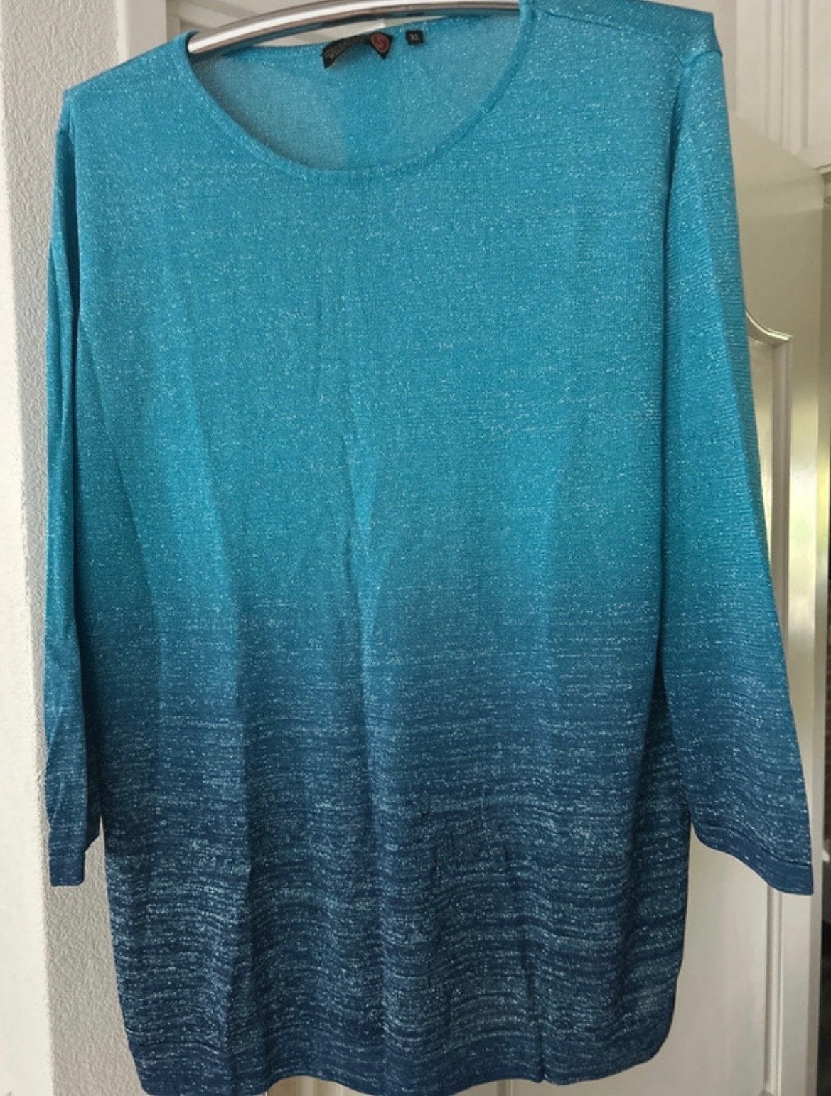 Mooi shirt met driekwart mouw - Maat XL, Kleding | Dames, Blauw, Maat 46/48 (XL) of groter, Ophalen of Verzenden, Lange mouw