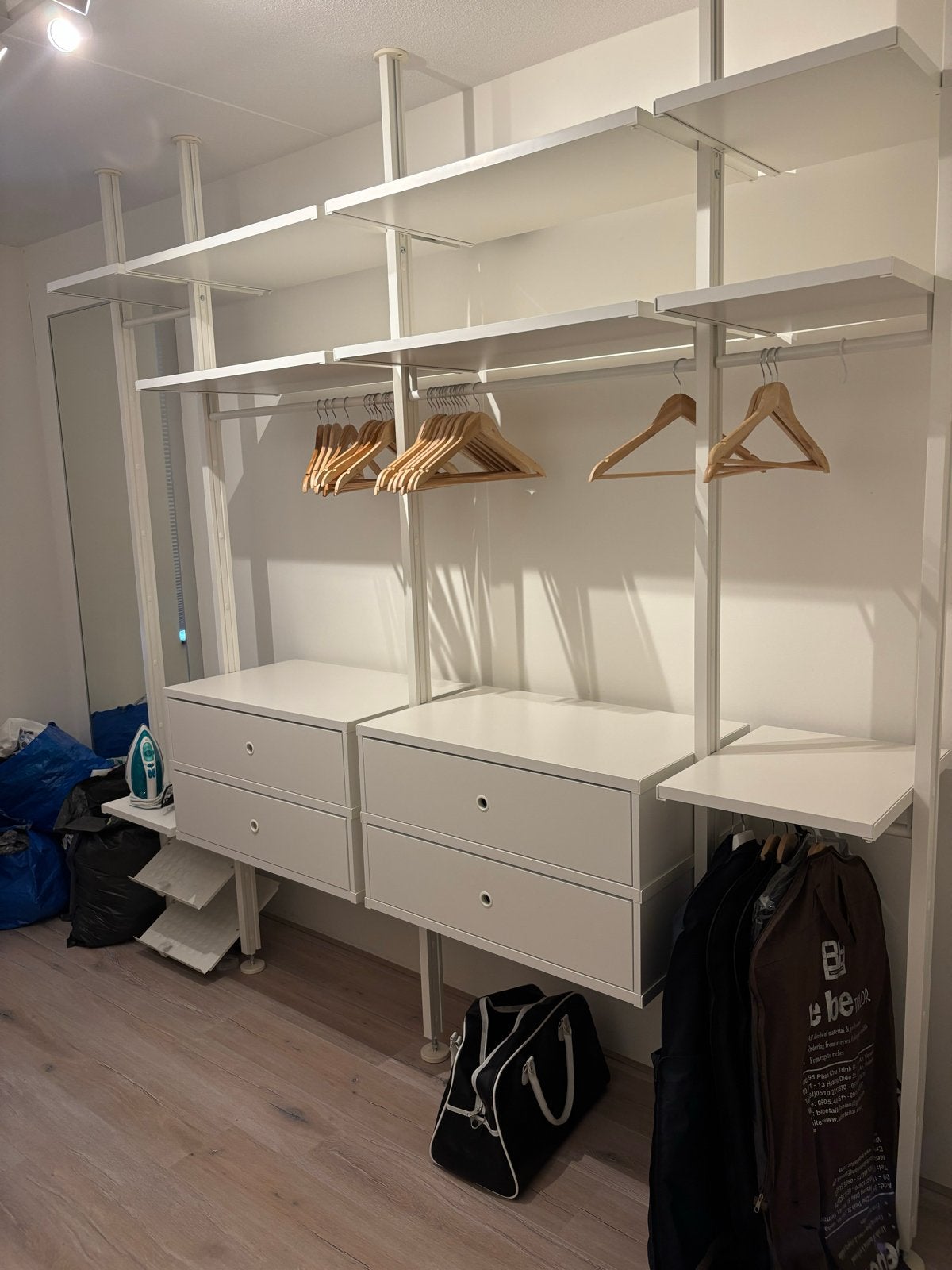 IKEA ELVARLI open kledingkast systeem, Huis en Inrichting, Kasten | Kledingkasten, Ophalen, Gebruikt, 200 cm of meer, Metaal