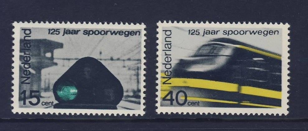 Postfris, 125 Jaar Spoorwegen 1964 NVPH 818/819, Postzegels en Munten, Postzegels | Nederland, Verzenden, Na 1940, Postfris