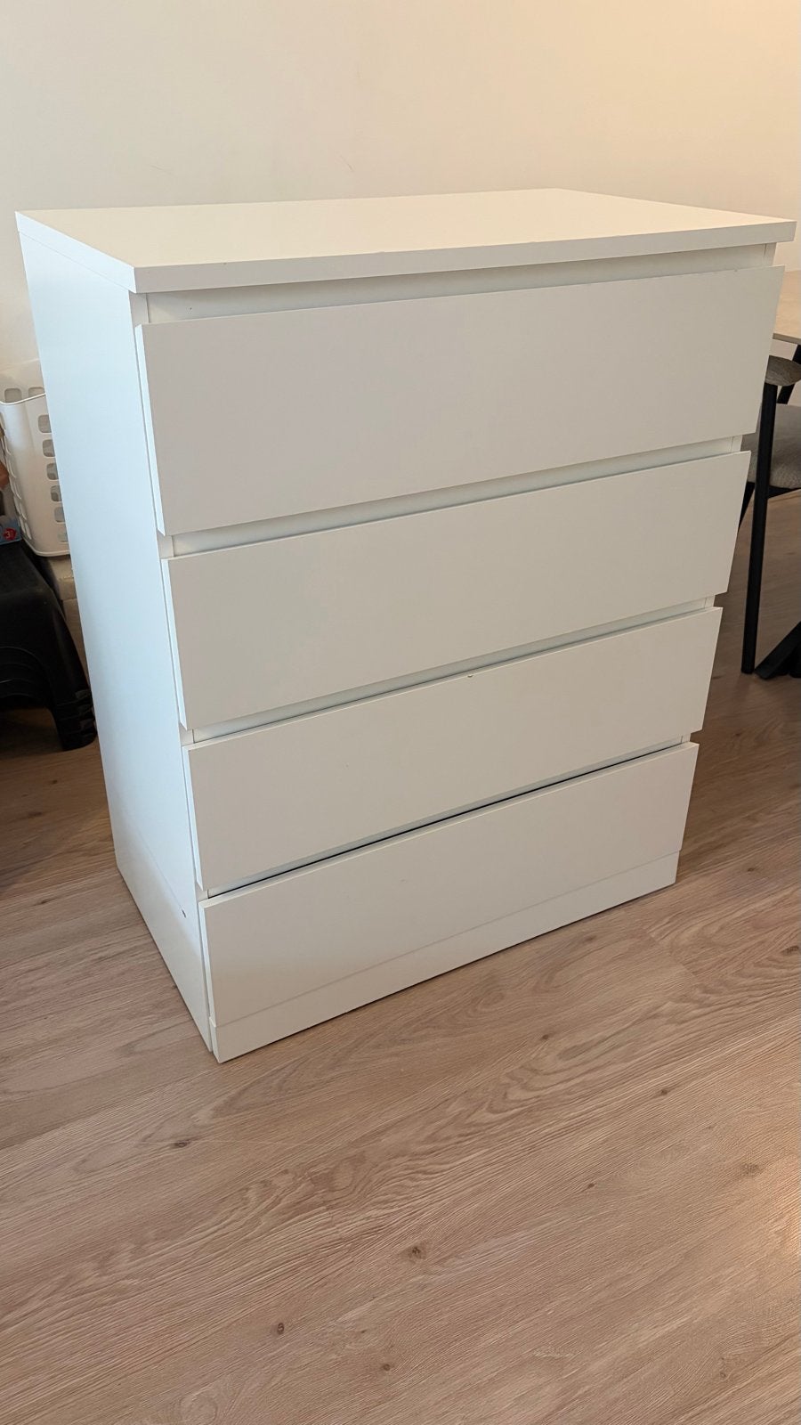 MALM Ladekast met 4 lades, hoogglans wit, 80x100 cm, Ophalen, Overige materialen, Minder dan 50 cm, Gebruikt