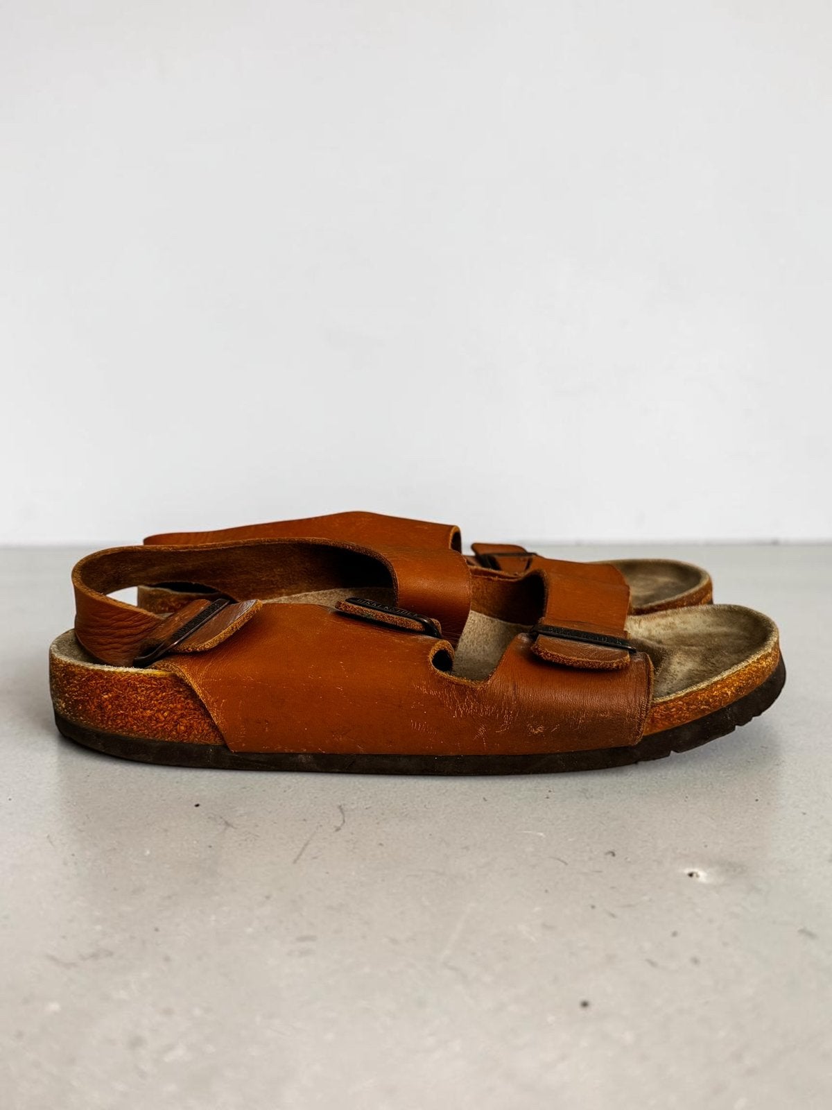 Birkenstock Milano cognac bruin leren sandalen maat 42, Ophalen of Verzenden, Bruin, Sandalen