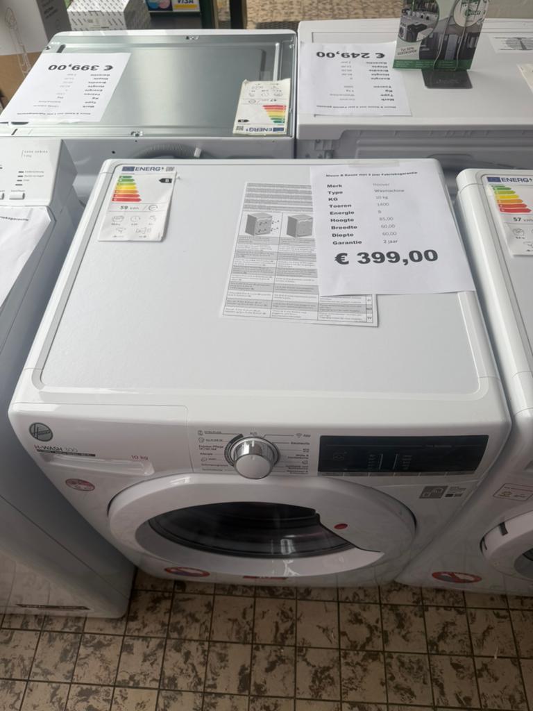 Hoover wasmachine 10 kg 1400 toeren nieuw, Hoover, Nieuw, Ophalen of Verzenden, Voorlader