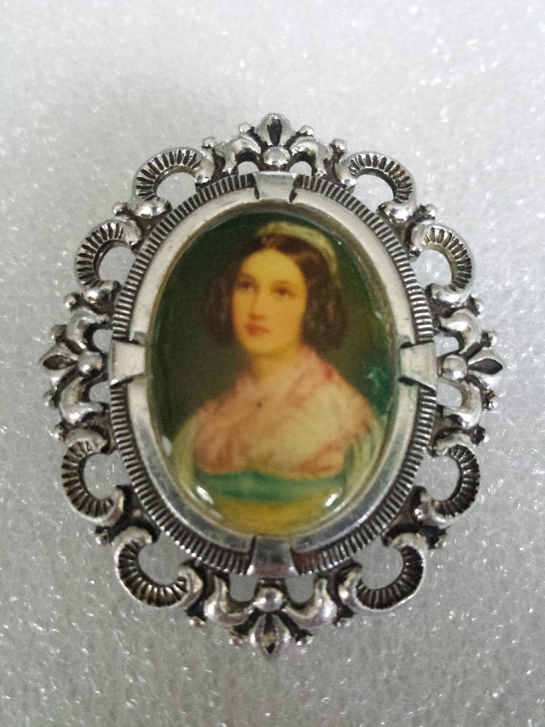 Vintage SJAALCLIP uit de Jaren ’70 <> Portret van een VROUW, Ophalen of Verzenden, Overige typen