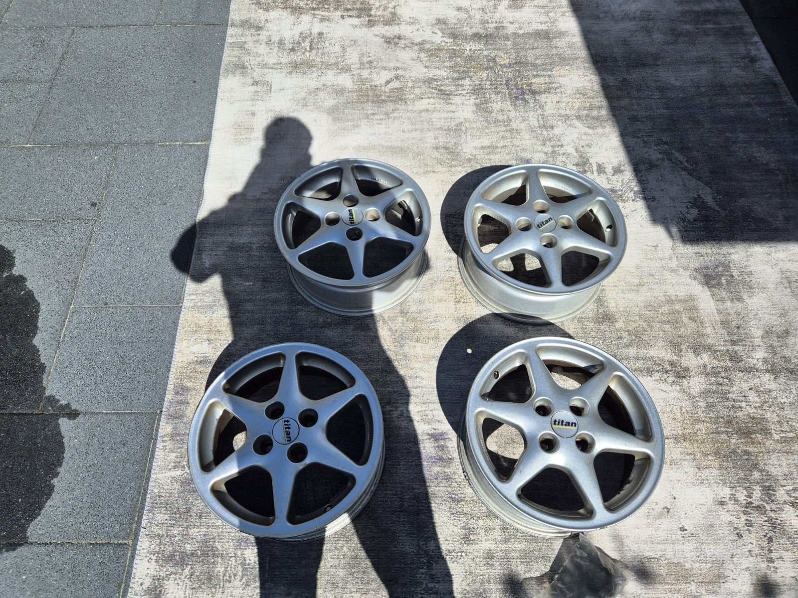 Titan 15 inch velgen 4x100 ET38 - VW Golf, Polo, Seat, Skoda, Ophalen, Gebruikt, 15 inch, Velg(en)