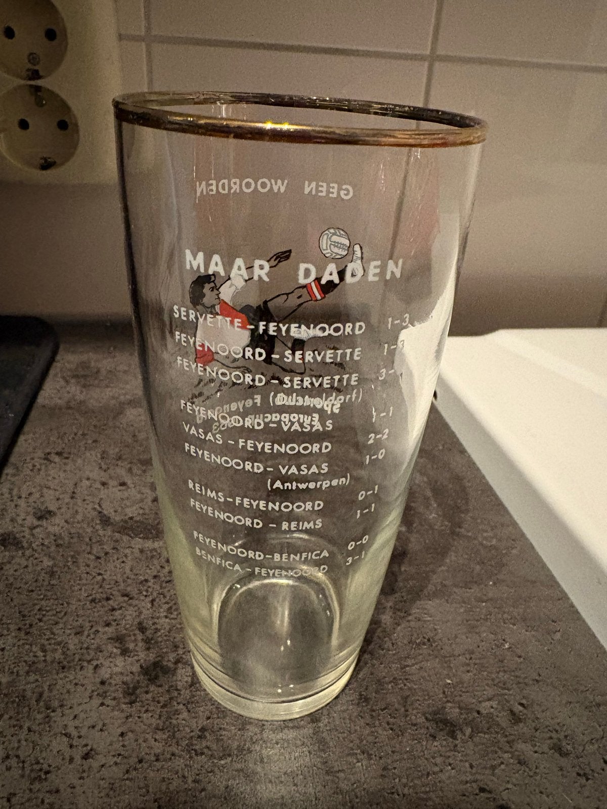 Feyenoord Europacup 1963 Glas - Uniek Verzamelobject, Ophalen, Gebruikt, Feyenoord, Overige typen