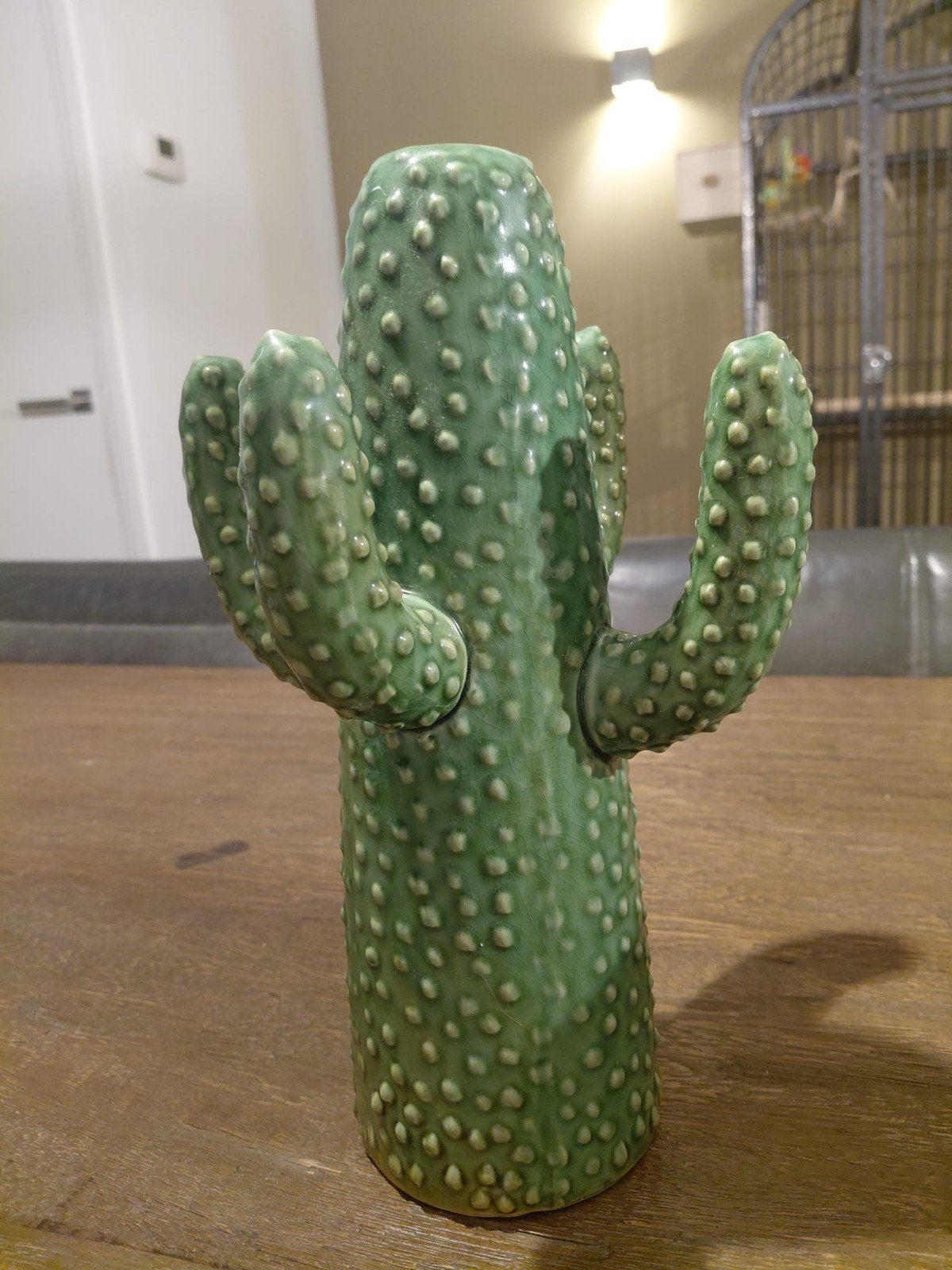 Decoratieve Cactus - Keramiek Groen, Groen, Ophalen of Verzenden, Zo goed als nieuw, Modern
