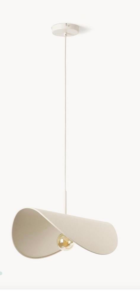 Witte hanglamp met golvend design, Ophalen, Gebruikt, Metaal, Minder dan 50 cm