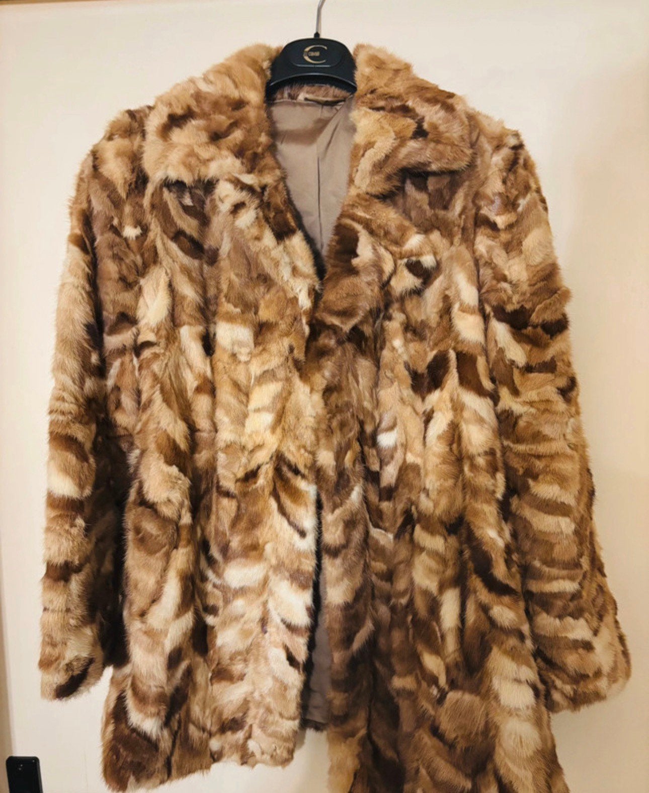 Echte vintage bontjas uit parijs, Maat 38/40 (M), Bruin, Verzenden, Jasje